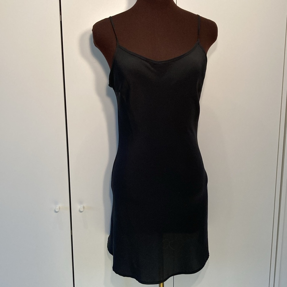 Club Monaco printed dress chiffon silk black grey 8 - Picture 6 of 16